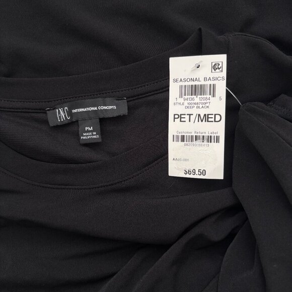 I.N.C. International Concepts Petite Black Knot-Front Dress NWT - Picture 8 of 8